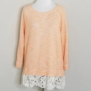 Anthropologie Sunday in Brooklyn Citrus Lace Sweater M